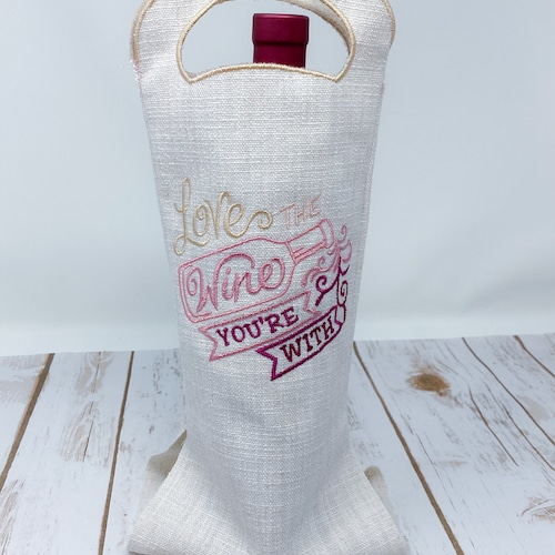 In the Hoop Wine Bag Embroidery Design 3 Styles Blank Knock Etsy