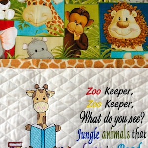Reading Safari/Zoo Animal Set with Zoo Keeper Saying Embroidery Designs- Sizes available 4x4 5x7 and 6x10 INSTANT DIGITAL DOWNLOAD