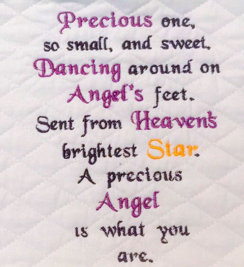 Precious angel sent from heaven above Embroidery Design Etsy