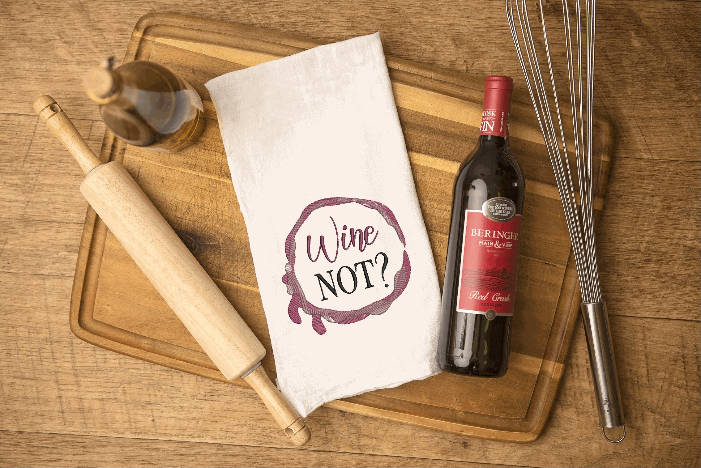 In the Hoop Wine Bag and Wine Not Saying Embroidery Design Etsy