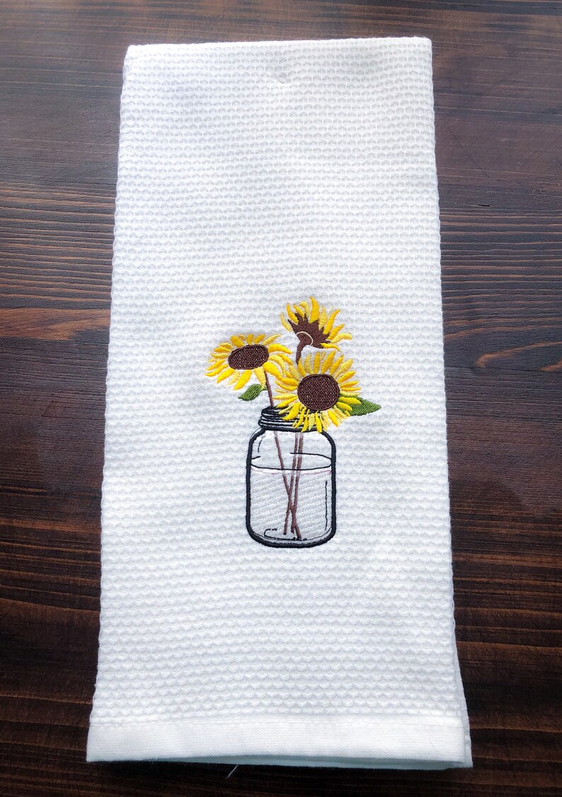 Sunflowers in mason jar clear vinyl applique and fabric  etsy Sunflowers in mason jar clear vinyl applique and fabric  etsy