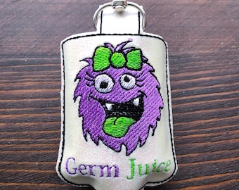 In The Hoop Girl Germ Juice Sanitizer Holder Embroidery Design- Available Sizes 5x7 4x4 INSTANT DIGITAL DOWNLOAD