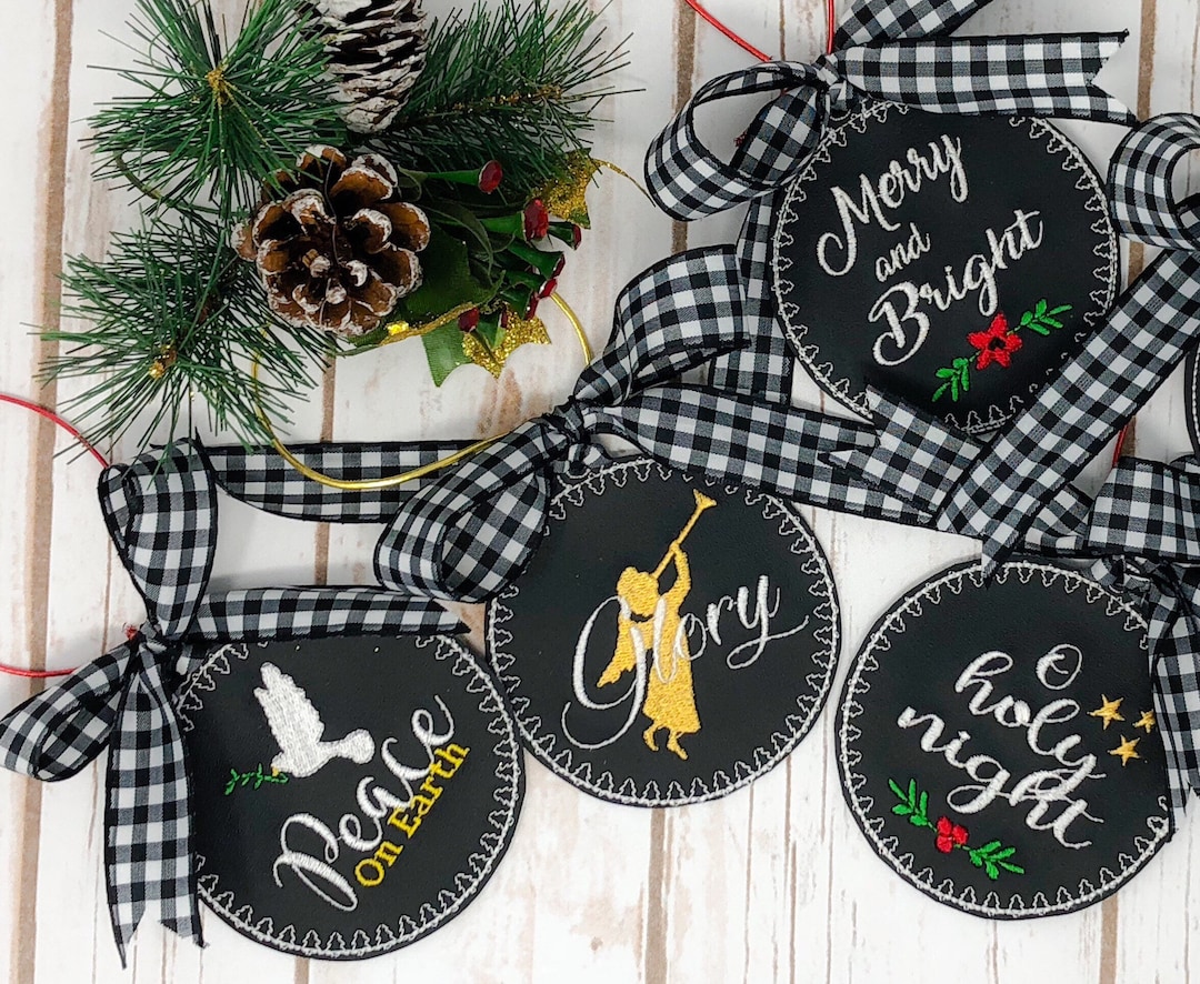 In the Hoop Christmas Ornament Set Applique Embroidery Set Available