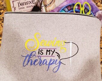 Sewing is My Therapy Embroidery Design- Available Sizes 8x12 6x10 5x7 4x4 INSTANT DIGITAL DOWNLOAD