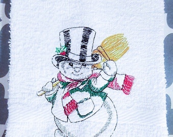 Sketch Christmas Snow Man Embroidery Design - Sizes Available 6x10 5x7 4x4 INSTANT DIGITAL DOWNLOAD