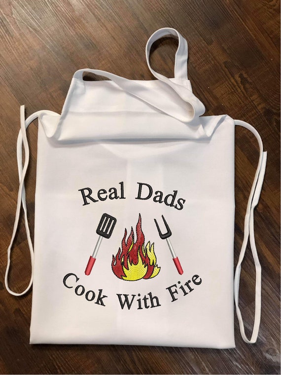 Real Dads Cook with Fire/ Father's Day Barbecue  Embroidery Design- Available Sizes 5x7 6x10 8x12 INSTANT DIGITAL DOWNLOAD