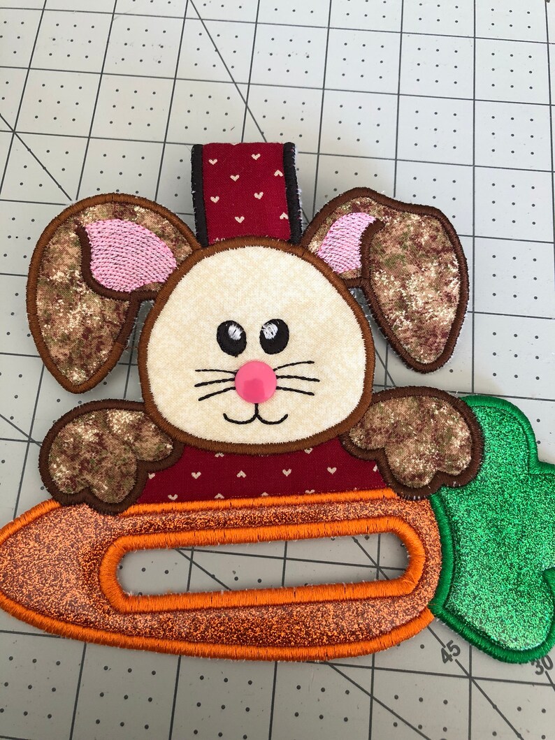 In the Hoop Bunny Towel Holder Embroidery/applique Design Etsy