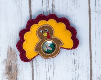 In The Hoop Turkey Applique Embroidery Designs- Available Sizes 5x7 INSTANT DIGITAL DOWNLOAD