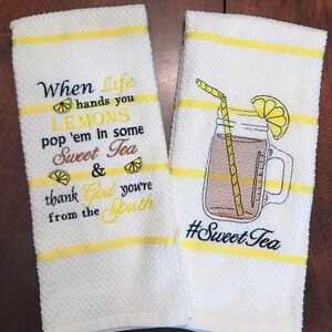 When Life Hands You Lemons Pop em&#39; in Sweet Tea Embroidery Design- Sizes available 6x10 5x7 and 4x4 INSTANT DIGITAL DOWNLOAD