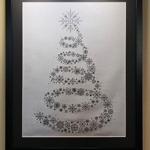 14 Count Snowflake Christmas Tree Blackwork Pattern