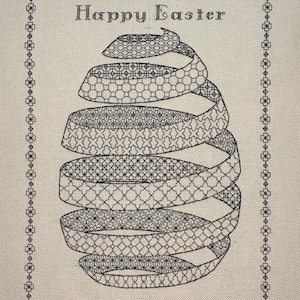 Happy Easter Blackwork Needlework Pattern