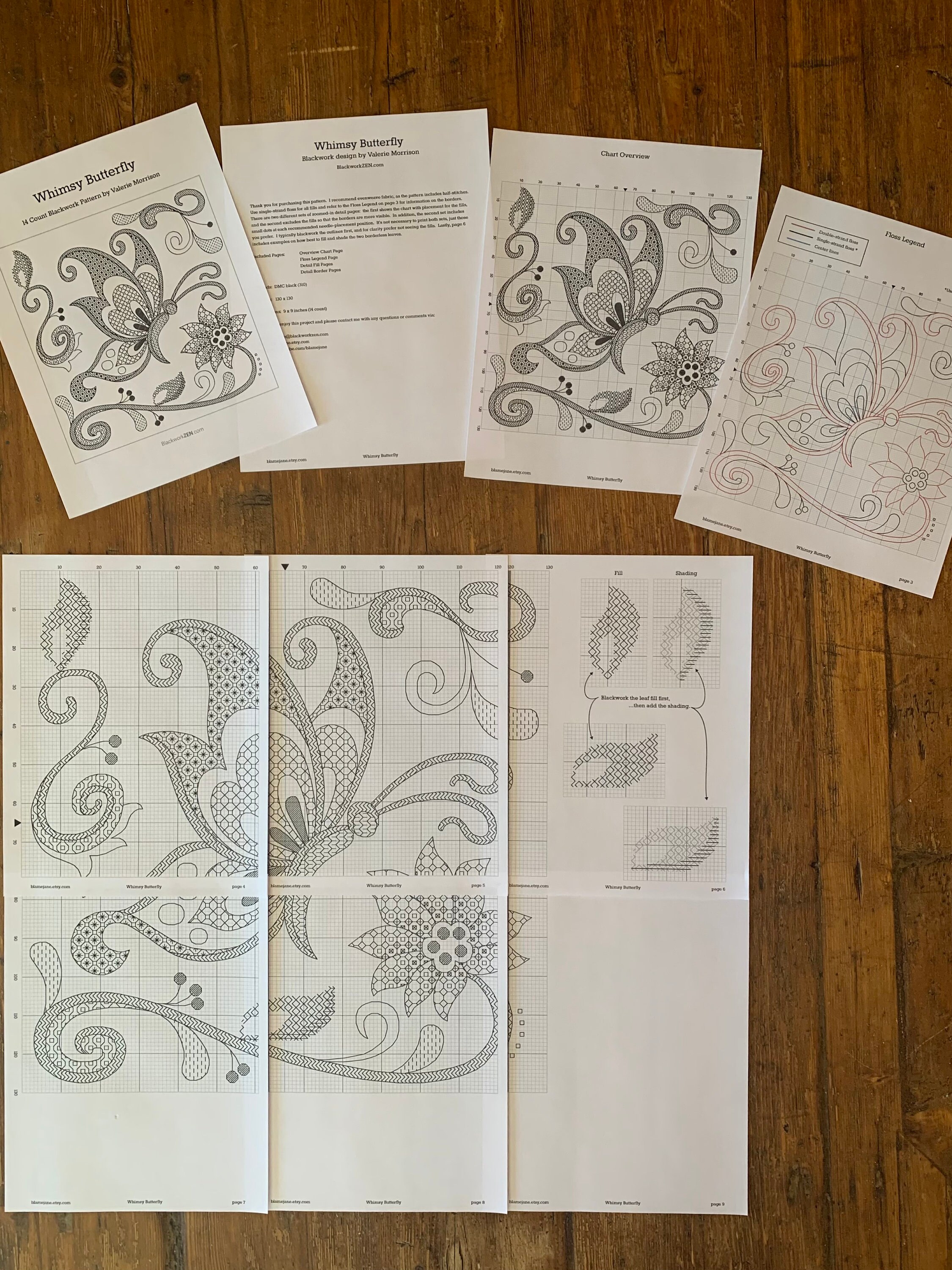 Whimsy Butterfly 14 Count Blackwork Pattern, Needlework Butterfly - Etsy