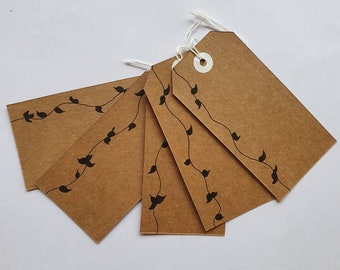 Gift and present labels, Hand Drawn Kraft Tie Tags, Christmas Labels gift wrap