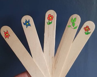 Plant markers, labels, tags, Handpainted Wooden Garden Labels, Seed labels, Garden Stakes, Flower labels, Seed Labels, Flower Markers