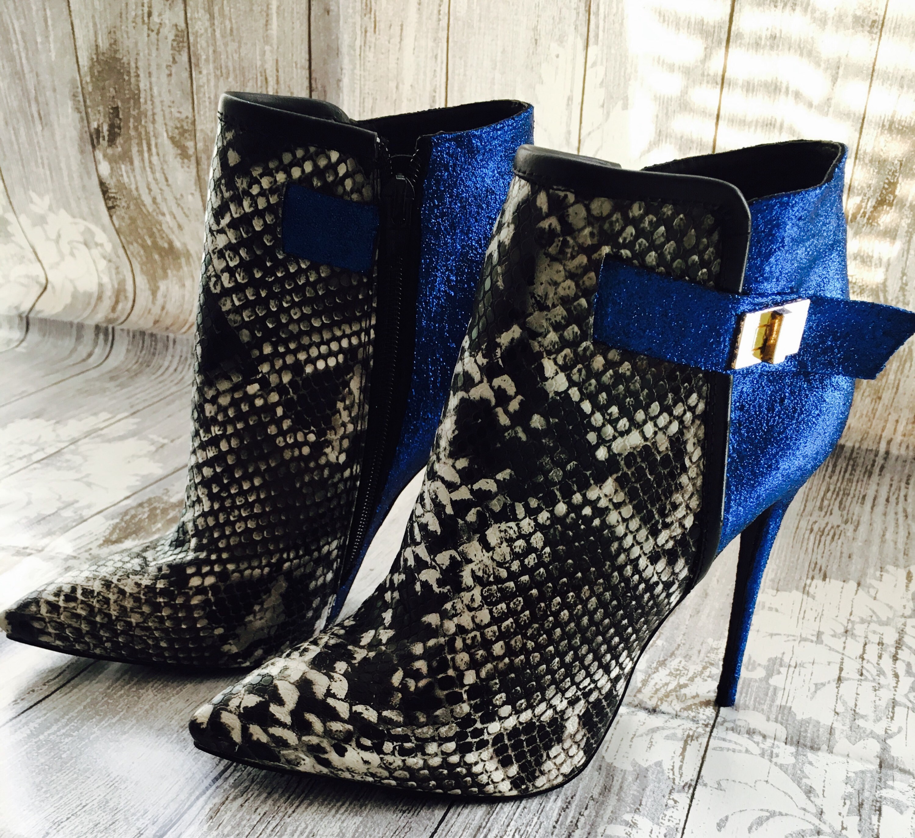 cobalt blue ankle boots uk