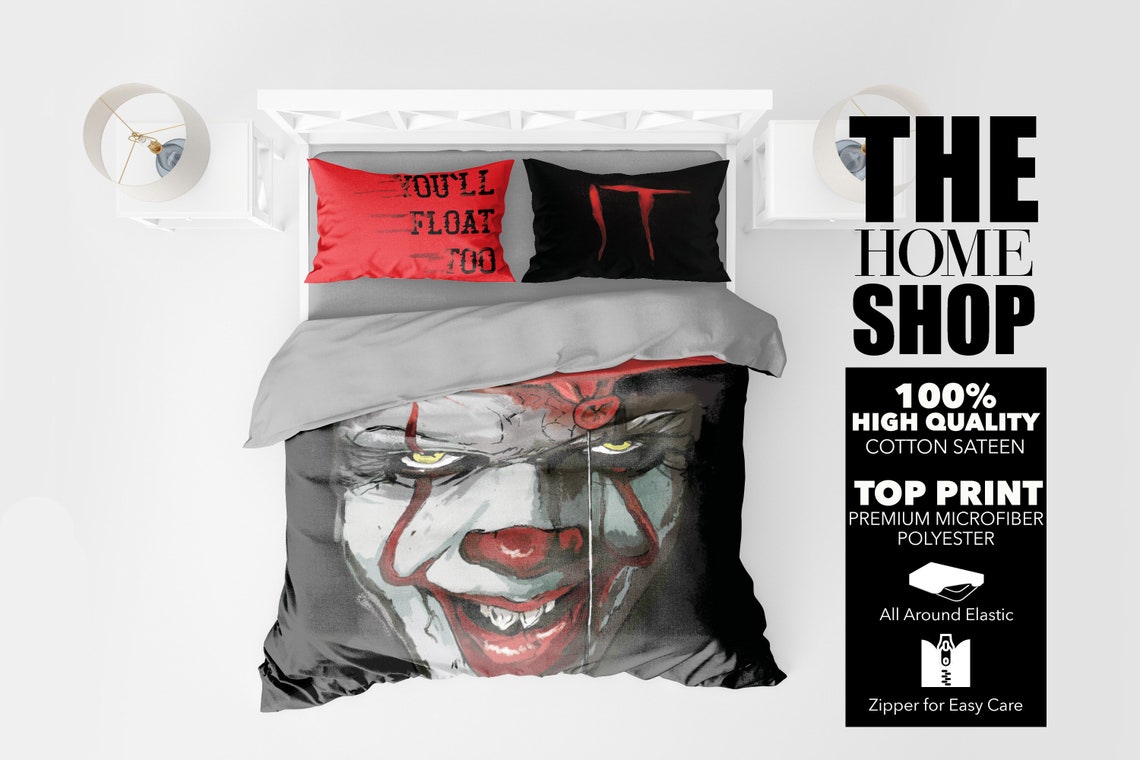It King Bedding Set Horror Movie Queen Bed Duvet Sheets Etsy