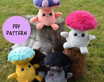 Mushroom Fungi Plushie SEWING PATTERN - PDF Instant Download