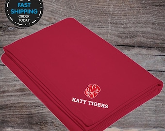 Katy Tigers Stadium blankets with embroidered school logo