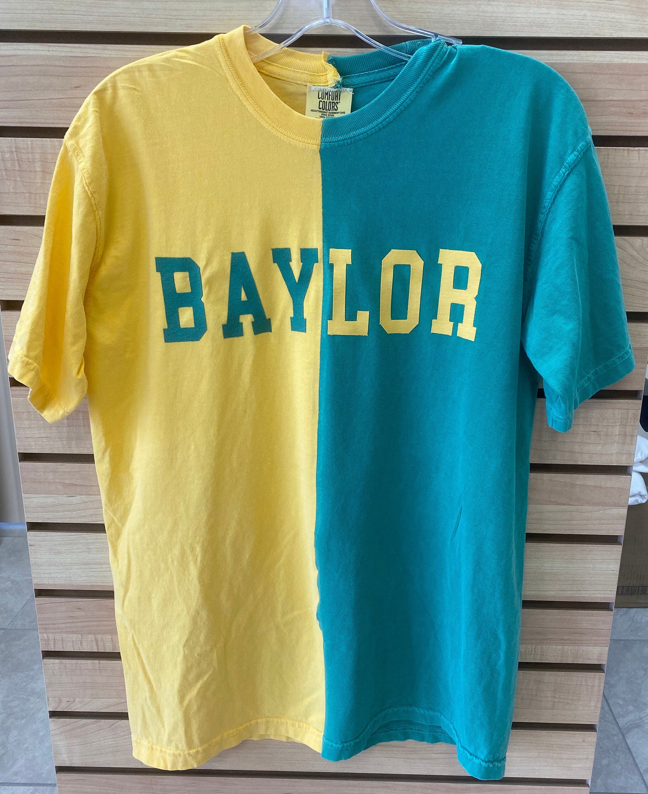 Split Tee Baylor Half Half T Shirt Etsy Split Tee Baylor Half Half T Shirt Etsy