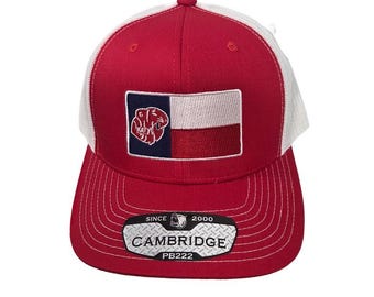 Katy Tigers Trucker Cap Texas Flag (embroidered logo)