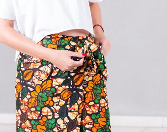 Vintage flower wrap skirt