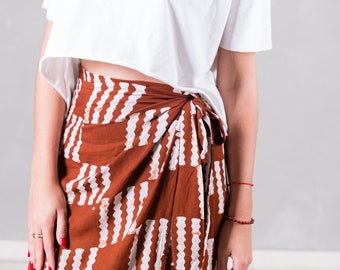 Brown Hand dyed wrap skirt