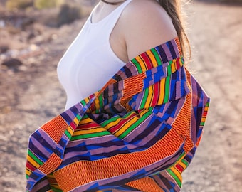 Colourful stripes Kimono jacket