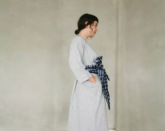 A light oversize boho dress with Indigo Belt