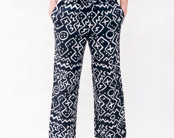 Comfortable black and white String Pants