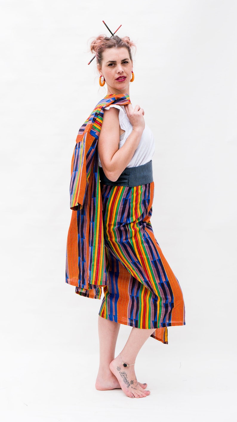 Long high waist wrap skirt / african fabric skirt / midi skirt / winter wrap image 8