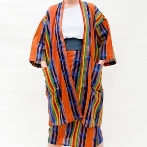 Lange wikkelrok met hoge taille / rok van Afrikaanse stof / midi-rok / winteromslag afbeelding 7