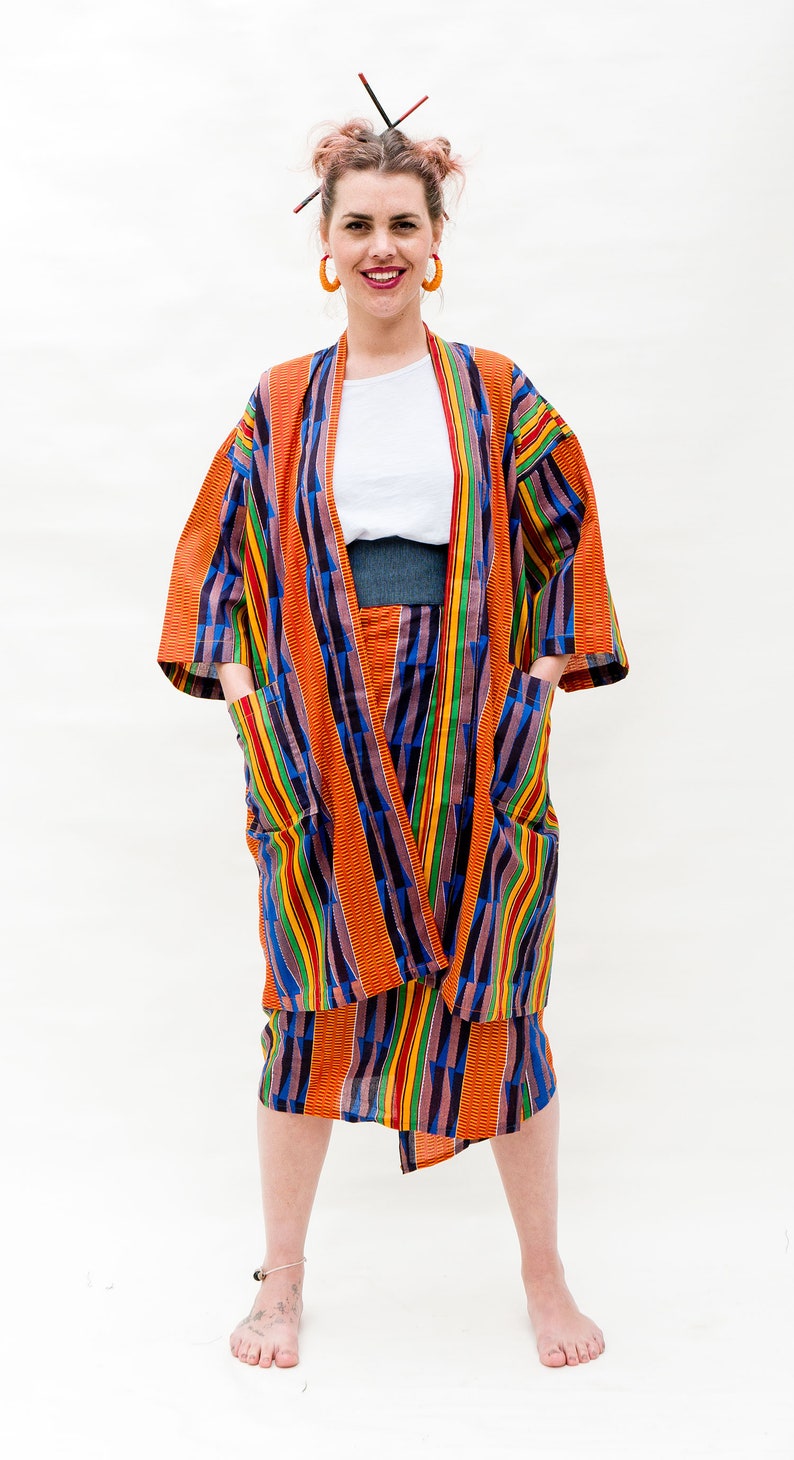Long high waist wrap skirt / african fabric skirt / midi skirt / winter wrap image 7