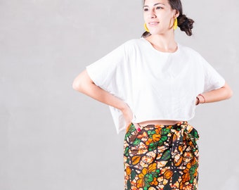 Vintage flower wrap skirt