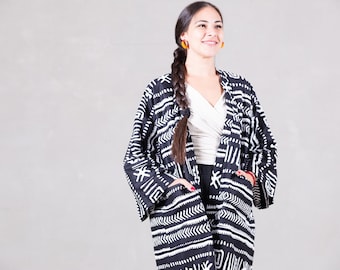 Kimono jacket Urban black and white