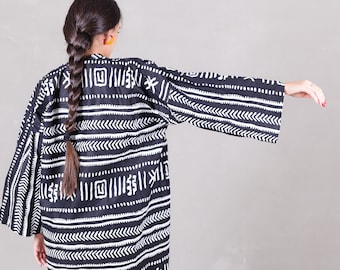 Kimono Jacket Urban black and white