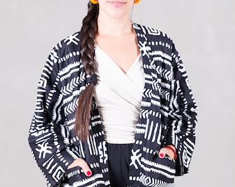 Kimono cardigan Urban black and white