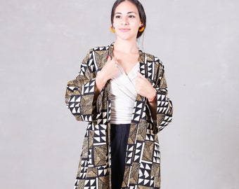 Kimono jacket / Cardigan geometric print