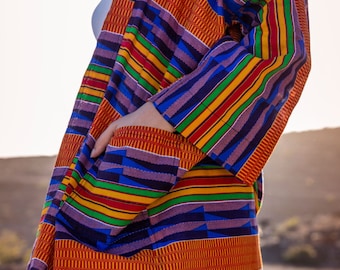 Colourful stripes Kimono jacket