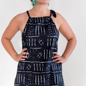 Black and white wax print summer dress image 3