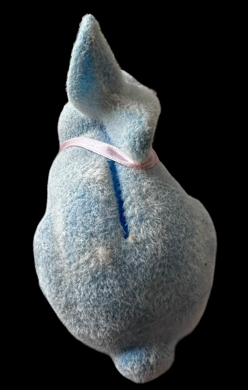 Flocked Blue Rabbit Bank Red Eyes - Etsy