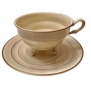 Czechoslavakia Footed Tea Cup and Saucer.