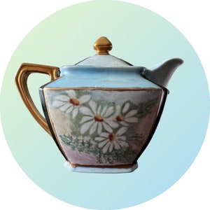 Noritake Nippon Floral Motif Lidded Creamer Gold Edged