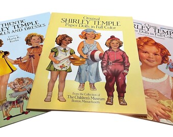 3 Sets of Shirley Temple Vintage Paper Doll Books Authentic Original Classic. Unused. Etsy
