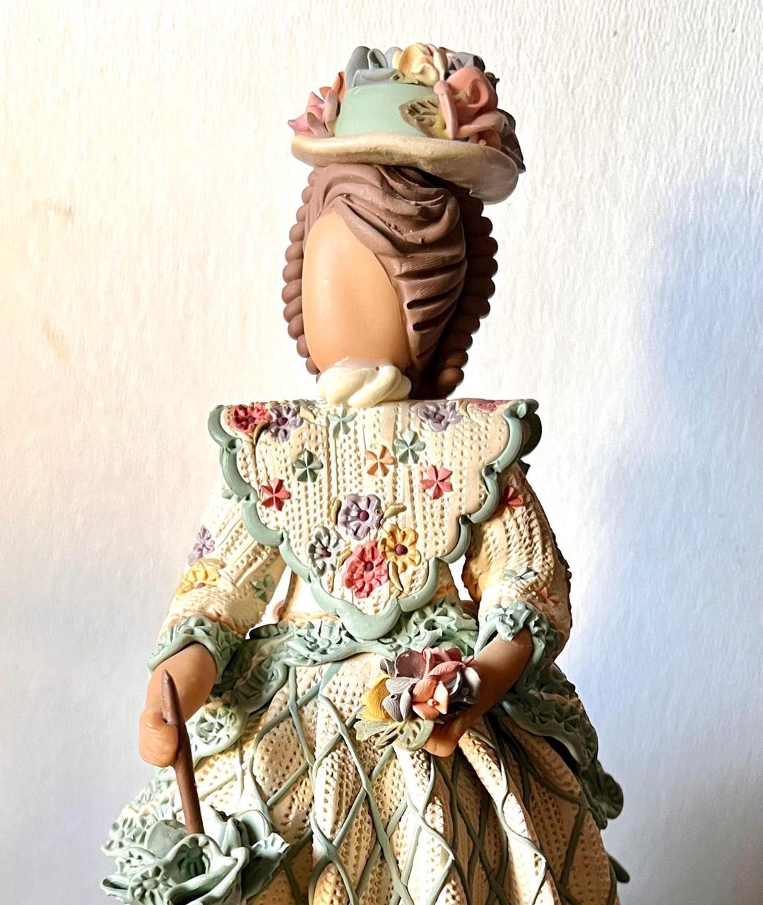 Vintage Folk Art Gifina Faceless Girl Figurine From DR - Etsy