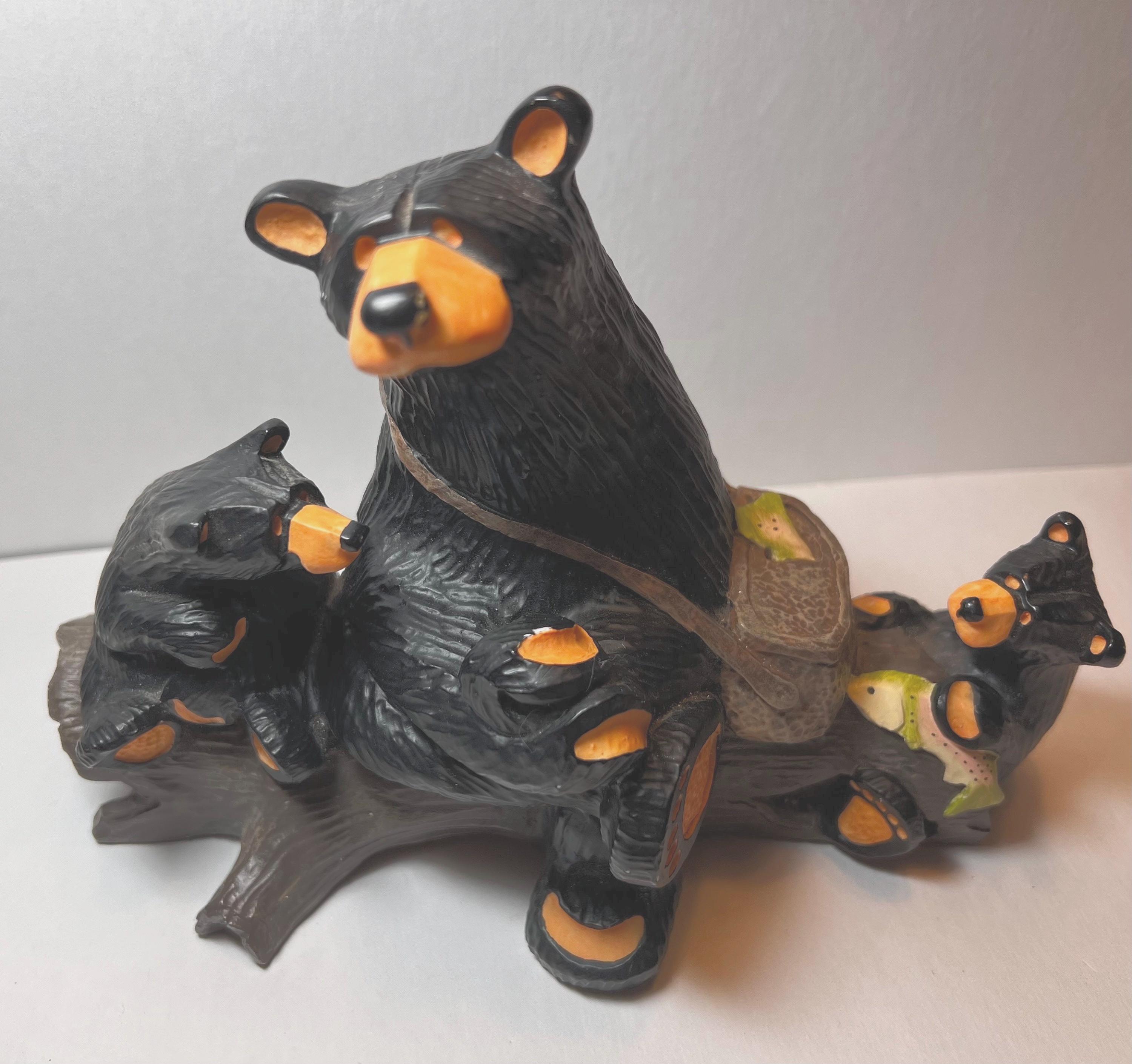 ジェフフレミング　木彫り風　置物　彫刻　熊　ハイキング　BEARFOOTS Climber Bear Grand Black Bear 18 x 11 Hand-cast Resin Figurine