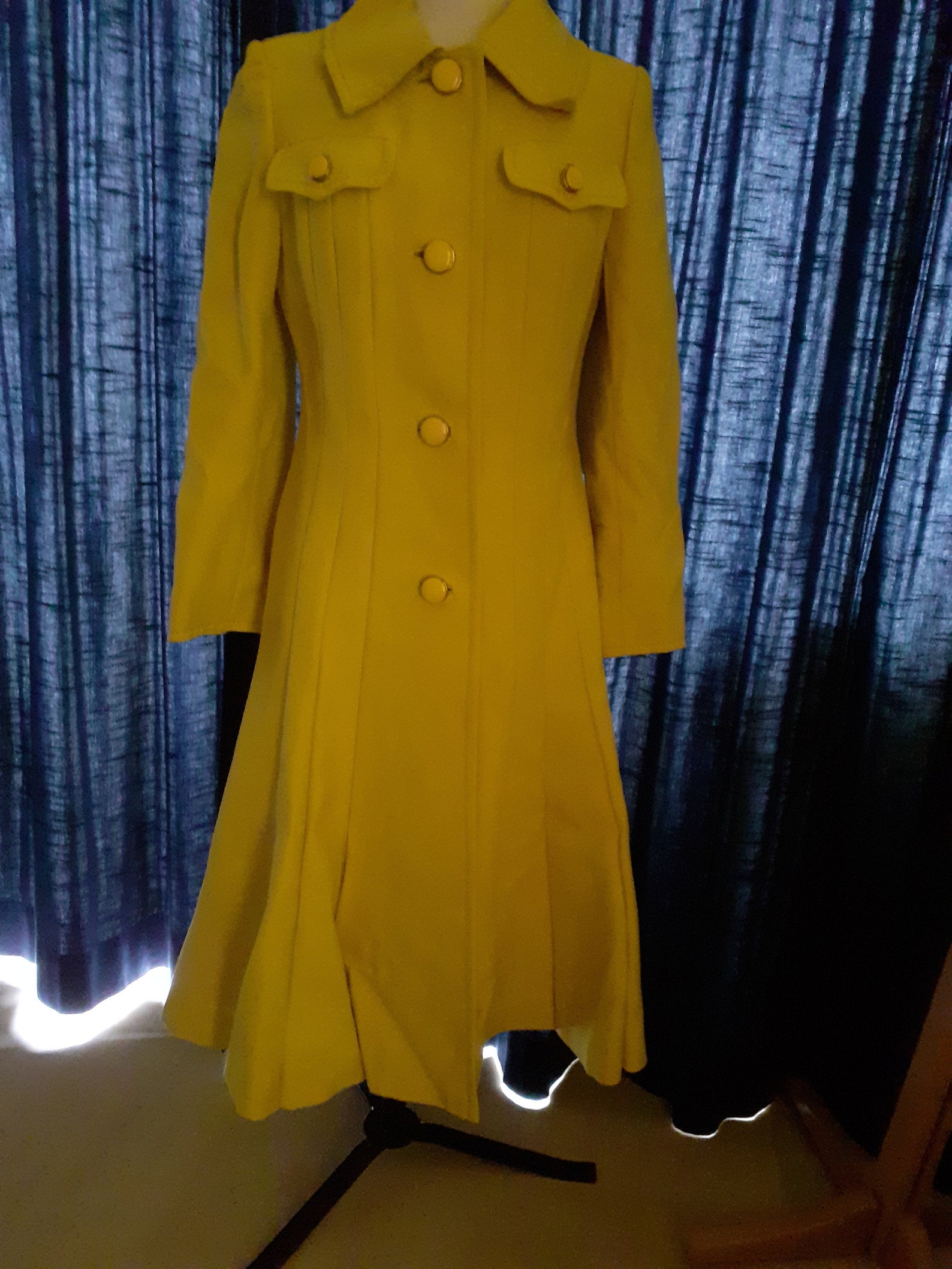 1960s Ladies Yellow Coat UK8/10 Etsy