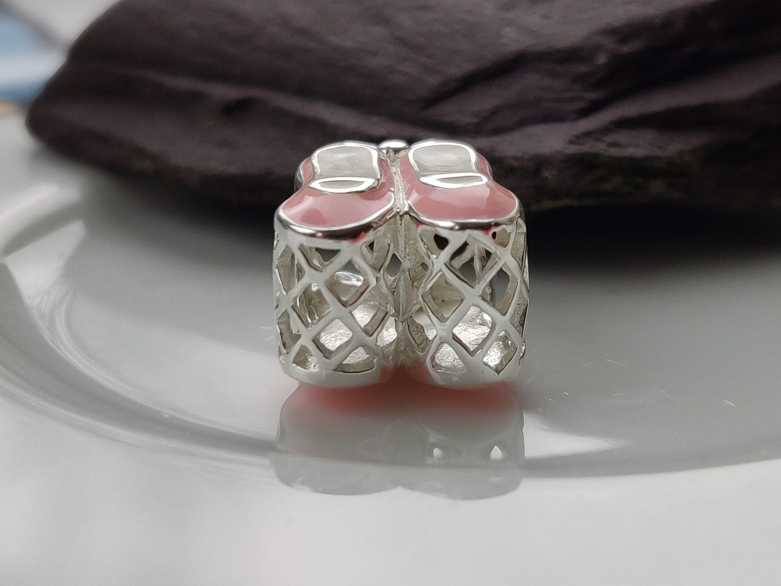 silver ballet shoes - dancing charm,ballet jewellery,silver shoe charm