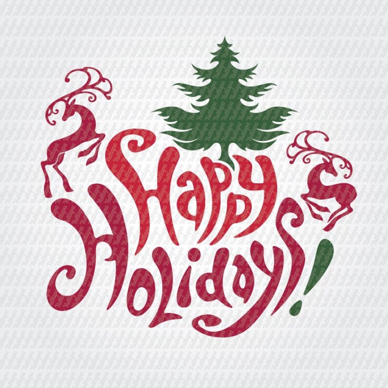 Happy Holidays Hand written lettering in SVG pdf png eps image 0