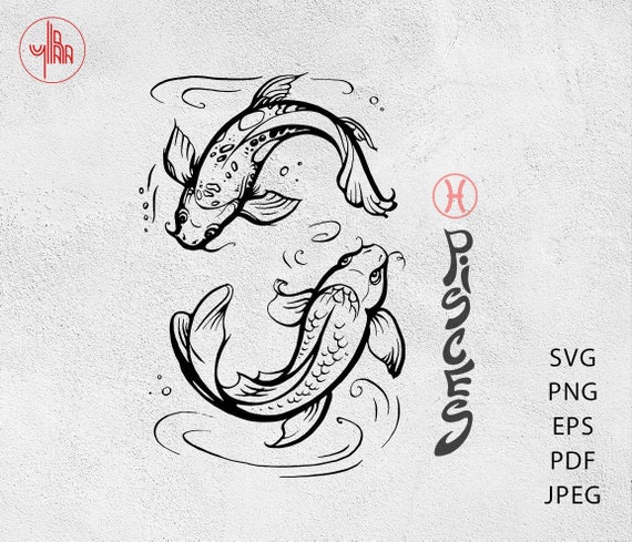 Download Koi Fishes Pisces Zodiac Sign Symbol Of Love And Friendship Etsy