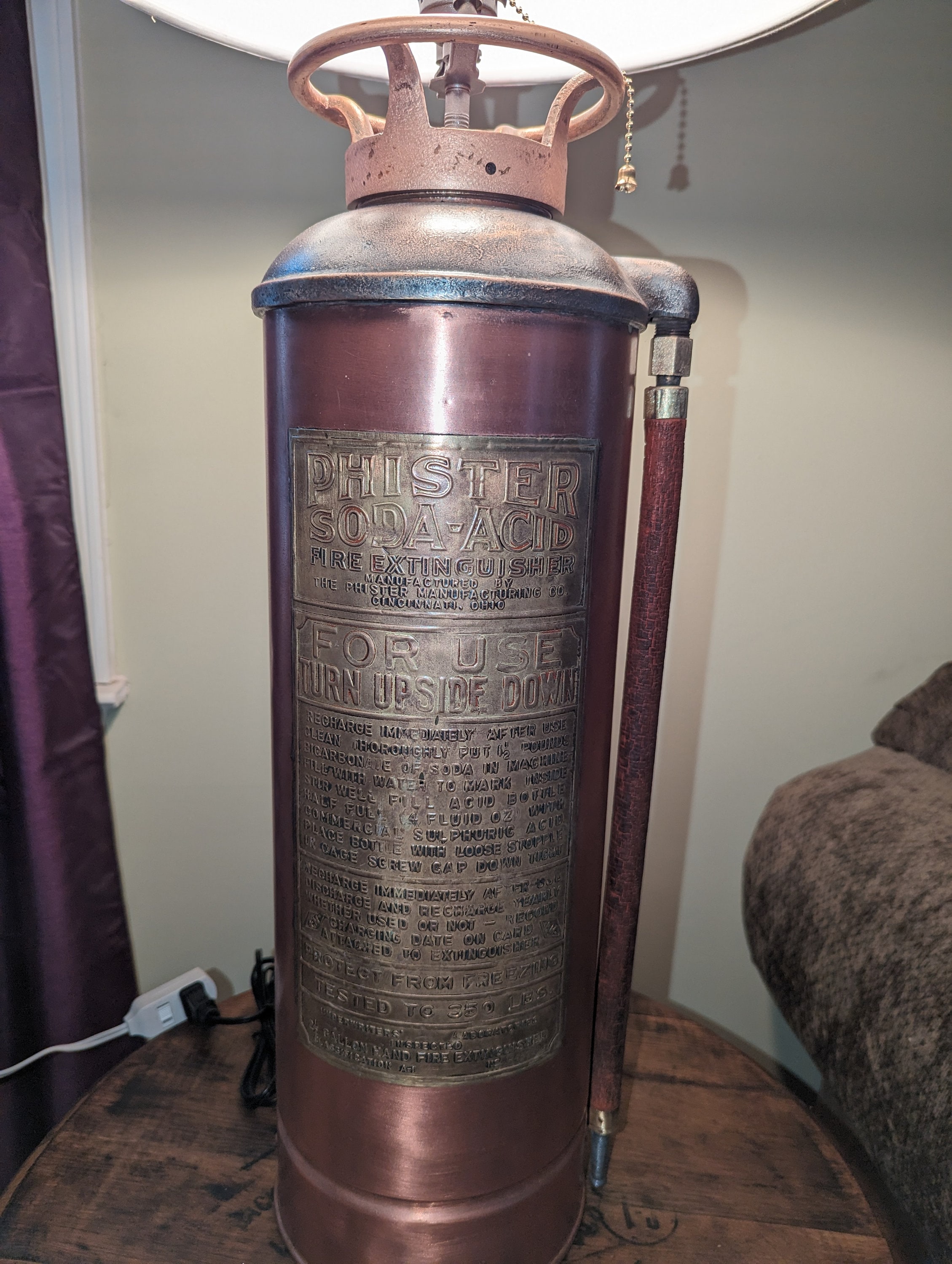 Extinguished Lamp Antique Fire Extinguisher Lamp - Etsy